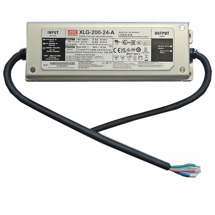 Zasilacz LED Mean Well 24V 8,3A 200W XLG-200-24-A