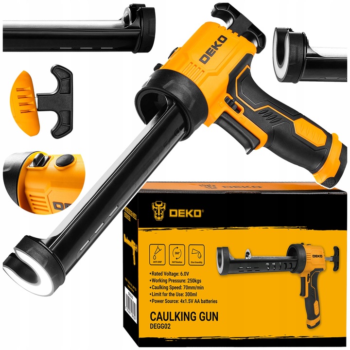 WYCISKACZ PISTOLET DO SILIKONU KLEJU MAS AUTOMATYCZNY AKUMULATOROWY