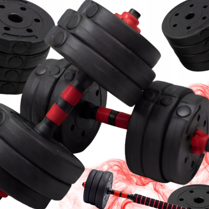 Hantle 20kg 2x10kg + SZTANGA GRYFY ZESTAW CIĘŻARKÓW DO ĆWICZEŃ REGULOWANE