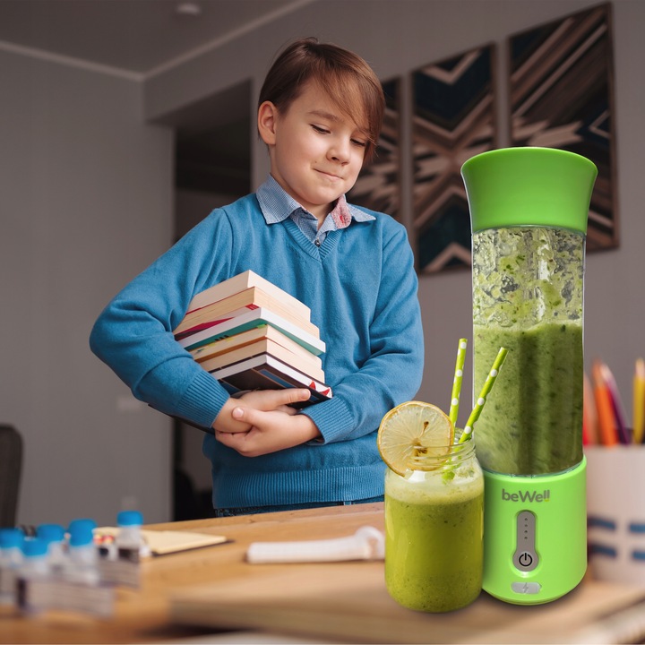 BLENDER KIELICHOWY DO SMOOTHIE I KOKTAJLI RECZNY beWell 500ml BEZPRZEWODOWY