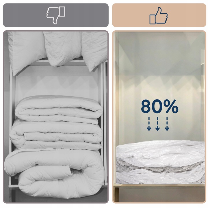 4CONVY 5x Worek próżniowy na pościel kołdrę ubrania 80x100x30 kostka duża