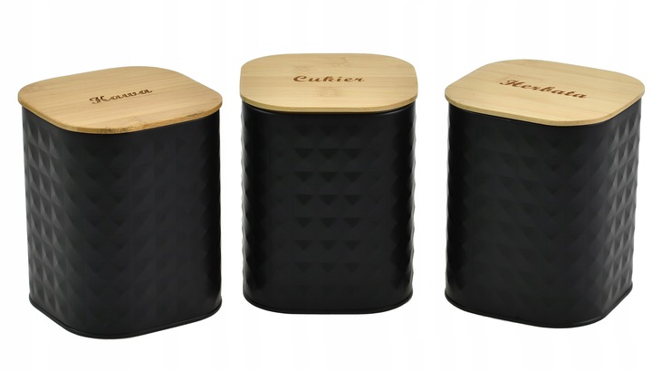 CHLEBAK Pojemnik na Pieczywo chleb POJEMNIKI na Kawę Herbatę Cukier Zestaw