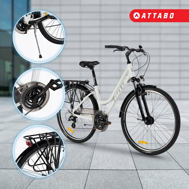 Rower trekkingowy damski ATTABO 17" Shimano Altus Dynamo Nexus Suntour