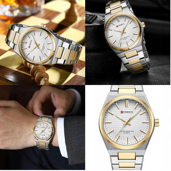 ZEGAREK MĘSKI CURREN PRX +BOX +GRAWER stalowy srebrny