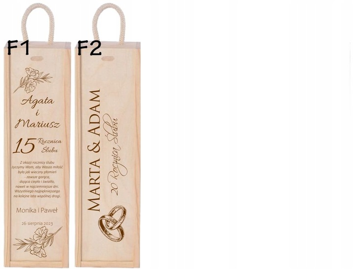 PODZIĘKOWANIA DLA RODZICÓW ŚWIADKÓW CHRZESTNYCH ŚLUB SKRZYNKA NA WINO