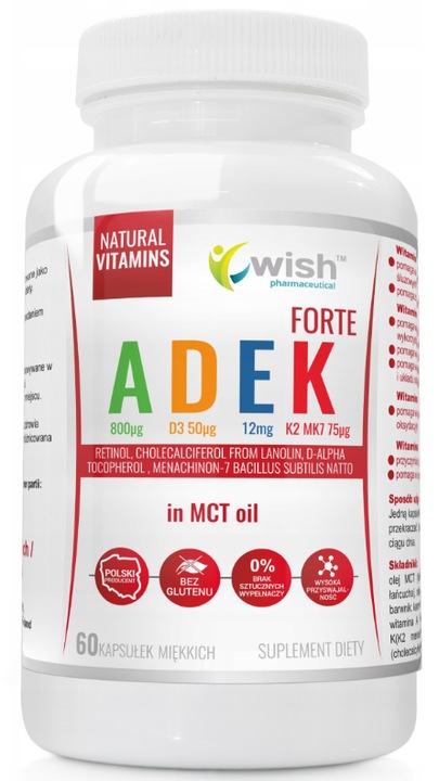 WISH WITAMINA ADEK FORTE W OLEJU MCT 60 KAPS