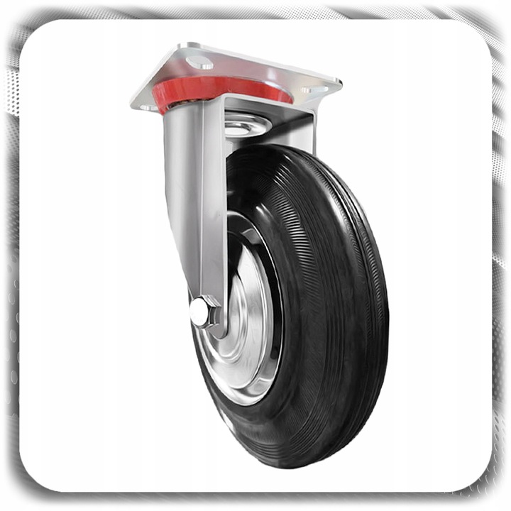 KÓŁKA OBROTOWE JEZDNE 125mm 400kg KOŁA METALOWO GUMOWE Z HAMULCEM DO