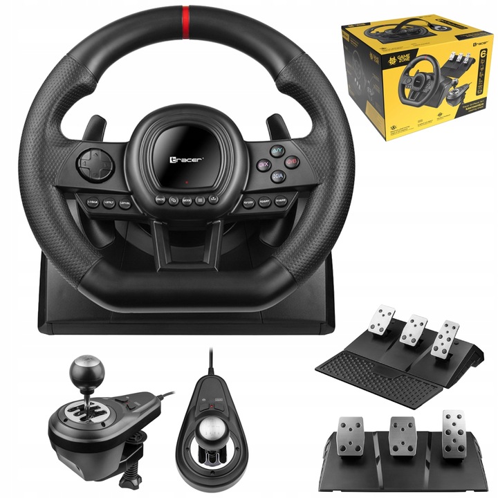 Kierownica gracza SimRacer MANUAL GEARBOX Zestaw 6w1 PC XBOX PS4 PS3