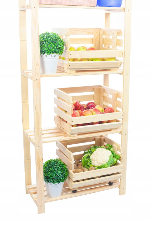 Regał drewniany biurowy garażowy do spiżarni 5 półek 170x80x28,5