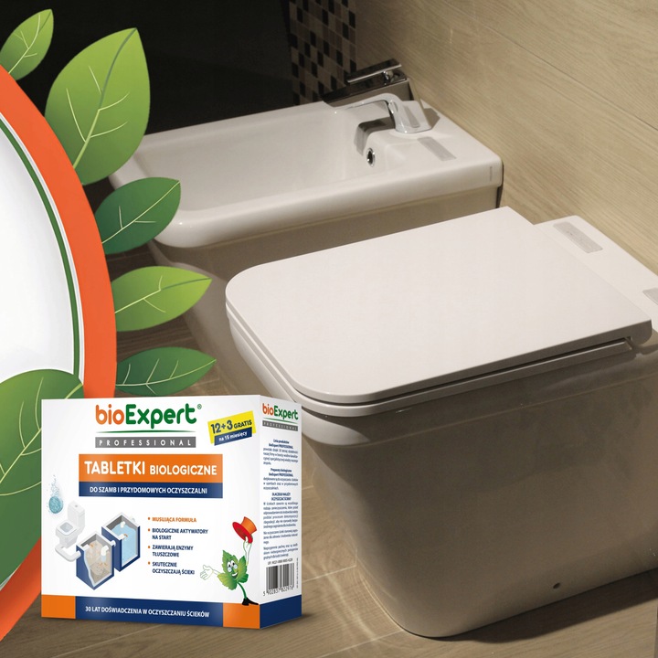 Bakterie do szamba na ROK Tabletki do oczyszczalni 12+3szt GRATIS