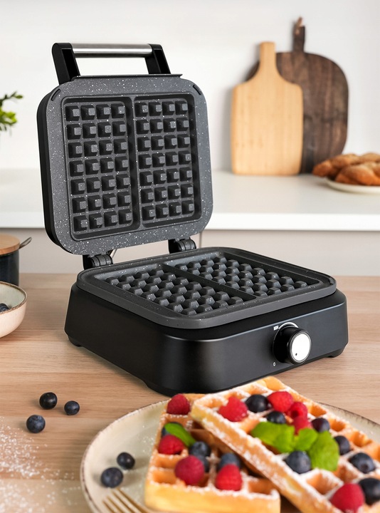 GOFROWNICA 2 DUŻE CHRUPIĄCE GOFRY MOCNA SMART MARMURKOWA POWŁOKA