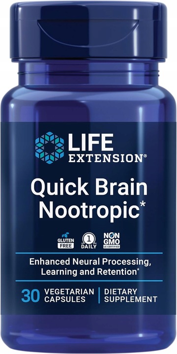 LIFE EXTENSION QUICK BRAIN NOOTROPIC 30 wege kaps MÓZG KONCENTRACJA PAMIĘĆ