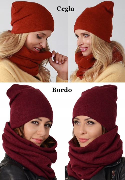 POLSKI - Komplet CZAPKA + KOMIN Tunel KOLORY K6