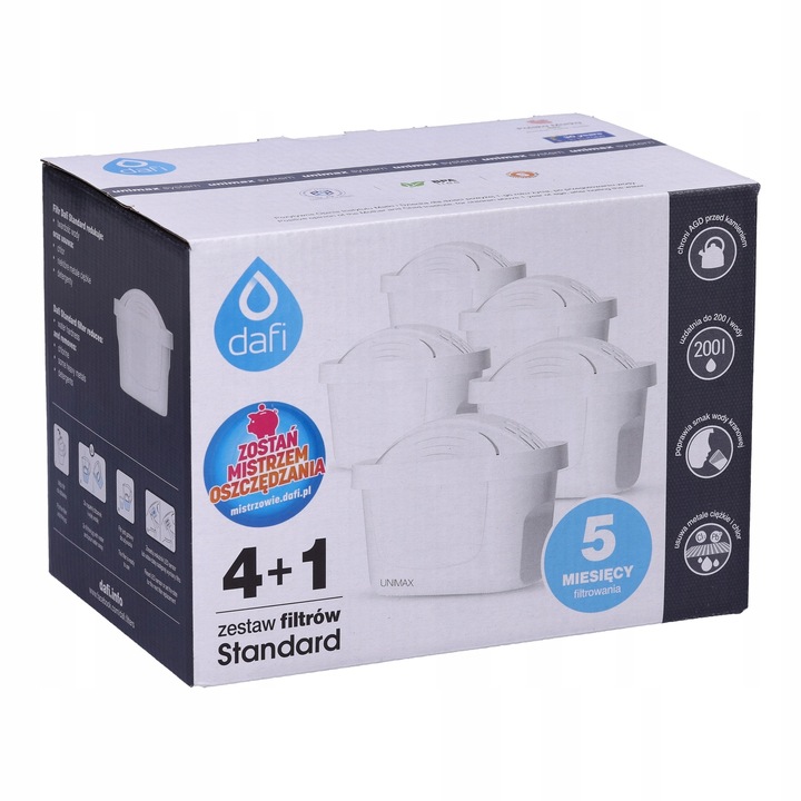Filtr / Filtry Wkład Dafi Unimax do dzbanka filtrującego wodę | 5 szt.
