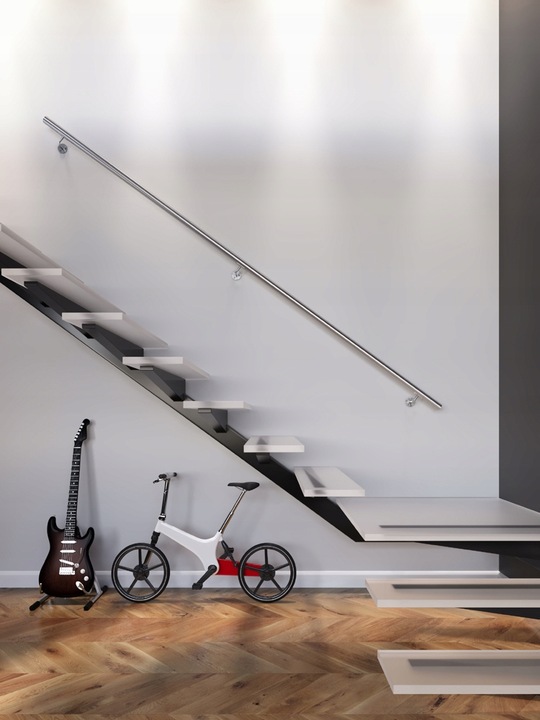 Poręcz schodowa, ścienna solidna rura 2,0 mm stal nierdzewna długość