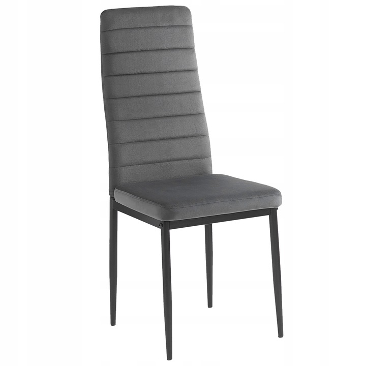 KRZESŁO PIKOWANE WELUR SALON JADALNIA KUCHNIA WYSOKIE MARK KT118 SZARE