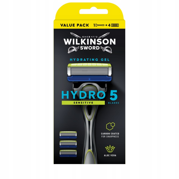 WILKINSON HYDRO 5 SKIN PROTECTION SENSITIV RĄCZKA 1 + 4 WYMIENNE WKŁADY