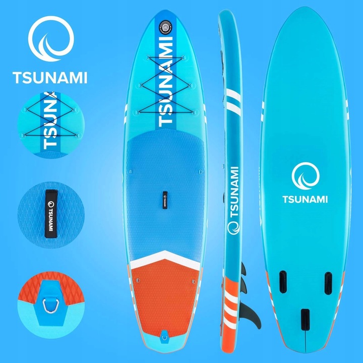DESKA SUP TSUNAMI POMPOWANA PADDLE BOARD WIOSŁO KAJAK DO PŁYWANIA 320CM