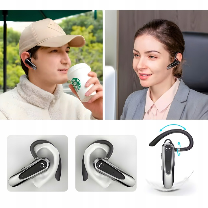 BEZPRZEWODOWA SŁUCHAWKA DO ROZMÓW DO UCHA BLUETOOTH MIKROFON DLA KIEROWCÓW