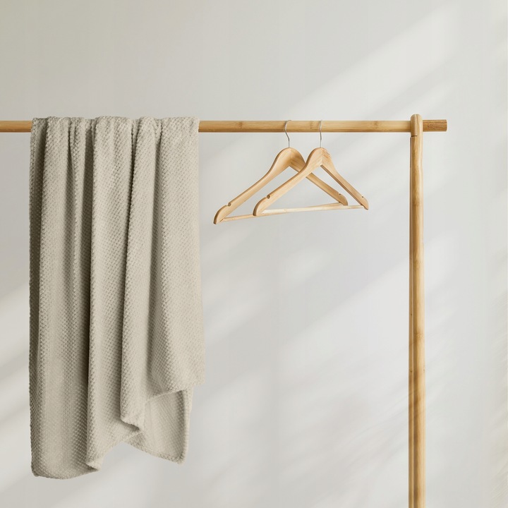 RESTILO Koc narzuta na łóżko 220x240cm c. beż pled narzuta na sofę