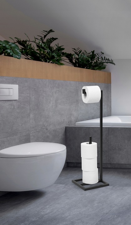 STOJAK LOFT METALOWY UCHWYT NA PAPIER TOALETOWY CZARNY PRODUKT POLSKI