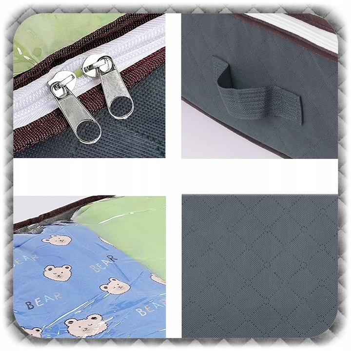 2x ORGANIZER NA POŚCIEL KOŁDRĘ Pojemnik Pokrowiec Ubrania pod Łóżko