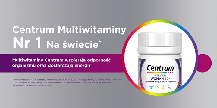 Multiwitamina Centrum WOMAN 50+ dla kobiet minerały witaminy 30 tabletek