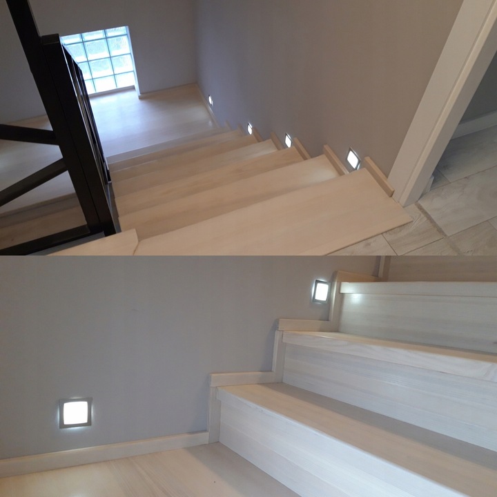 Oświetlenie schodowe oprawa schodowa lampka LED BIAŁA Q1