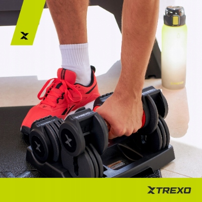 Zestaw hantli regulowanych TREXO 2 x 5,75 kg czarny 11,5 kg|