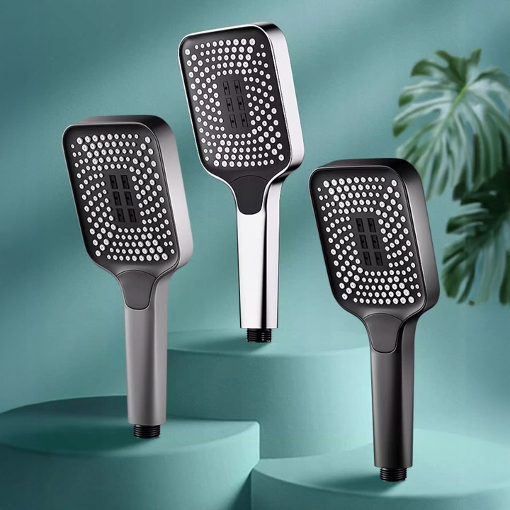 Słuchawka prysznicowa natryskowa 3 funkcje ekologiczna ANTICALC chrom duża