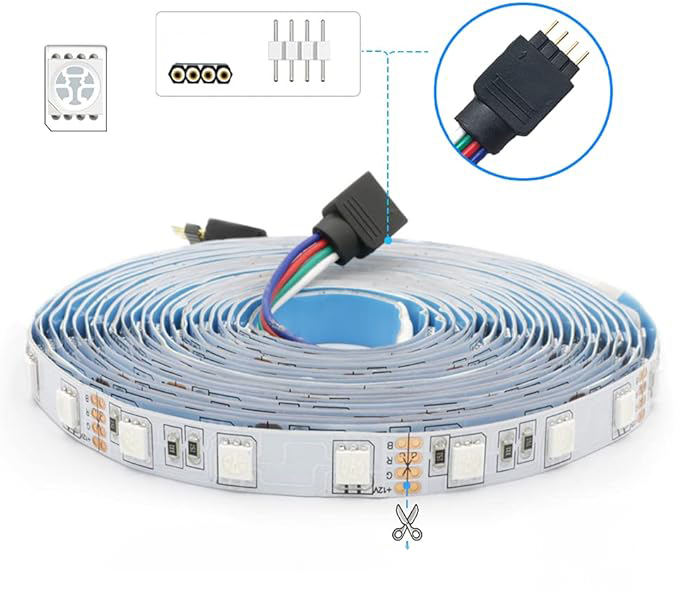 Taśma LED RGB 5m Rolka 12V Listwa Pasek Kolorowa 50W 4000lm IP20 Mocna