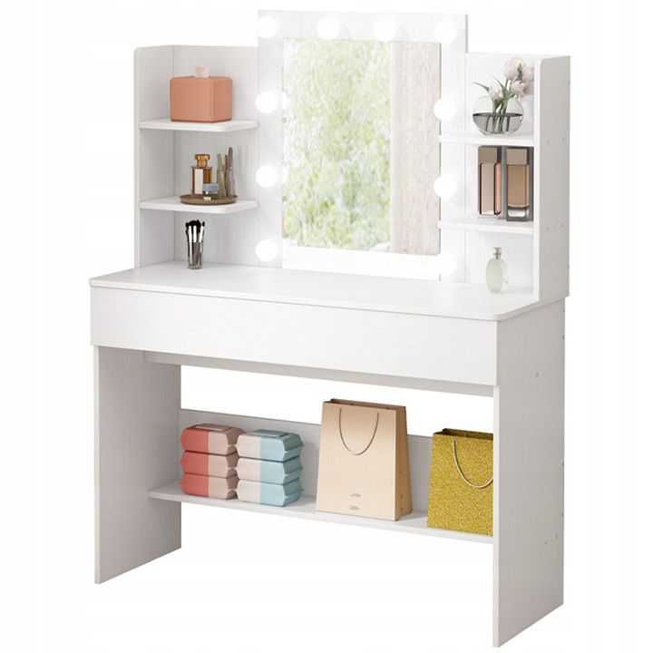 TOALETKA KOSMETYCZNA MAKIJAŻU WIZAŻU Z LUSTREM LED LOFT NOWOCZESNA 110