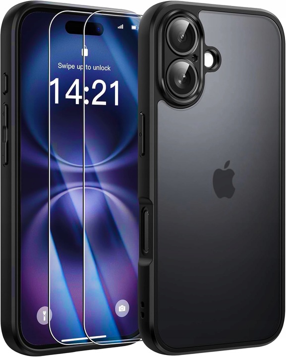 Etui do iPHONE 16 + 2x SZKŁO WZMACNIANE do MagSafe PREMIUM CASE MATOWE 360°