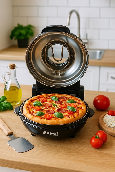 PIEC DO PIZZY MINI PIEKARNIK RIWALL RP-01 kamień 420°C 1200W 2 x