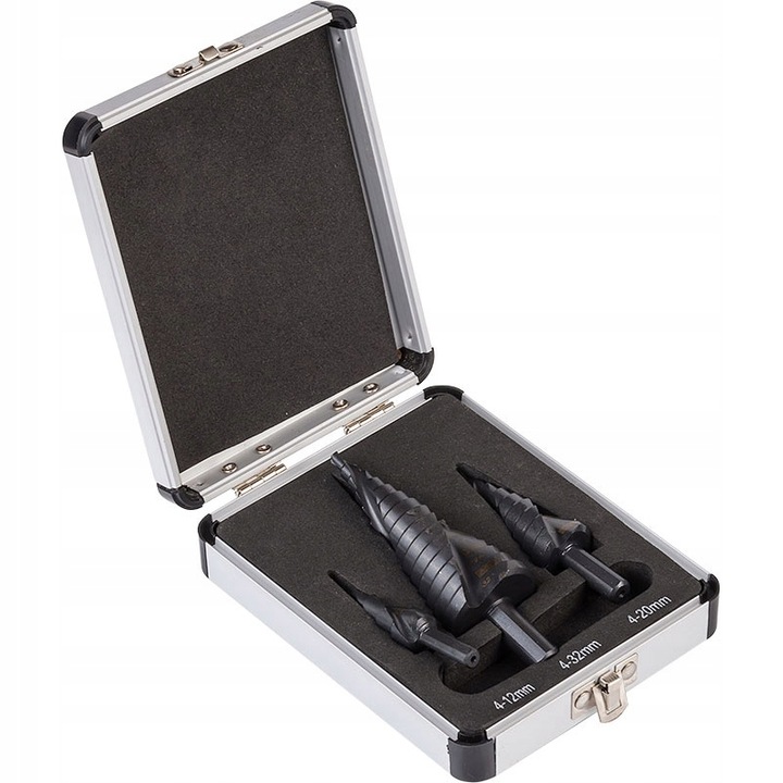 ROZWIERTAK METALU WIERTŁA CHOINKOWE STOPNIOWE SPIRALNE STOŻKOWE 4-32MM