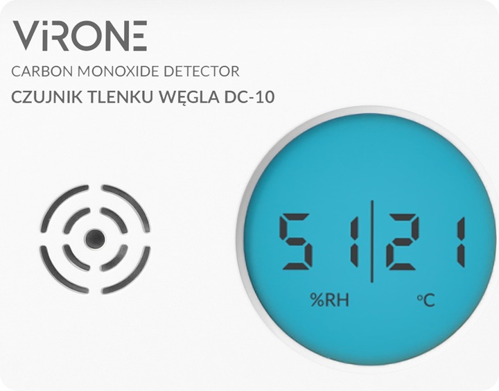 CZUJNIK CZADU TLENKU WĘGLA CZUJKA CO TERMOMETR CERTYFIKOWANY TUV + BATERIE