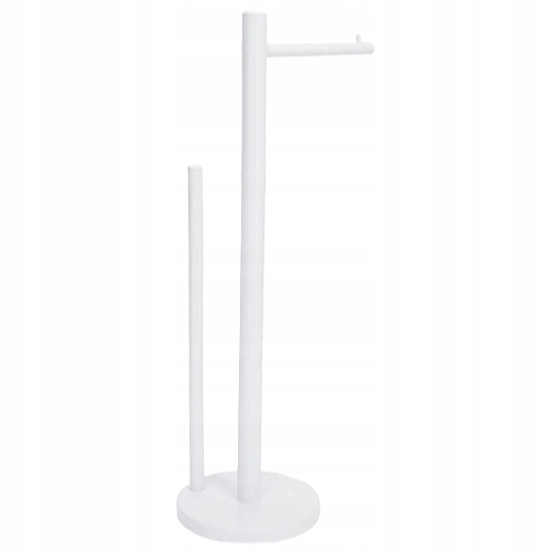 Stojak na papier toaletowy z uchwytem powlekany proszkowo 51cm BIAŁY