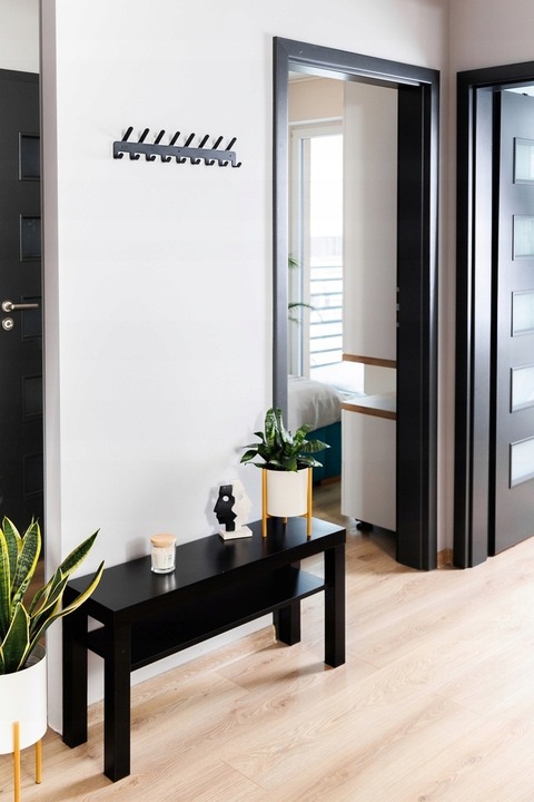 Wieszak ścienny z 17 haczykami uchwyt CZARNY LOFT