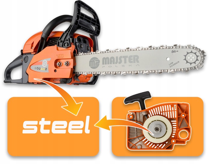 PIŁA spalinowa ALU karter pilarka Łańcuchowa 5,7km 58cm3 2x