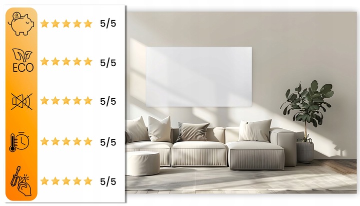 Grzejnik na podczerwień promiennik podczerwieni 720W BERDSEN + nogi