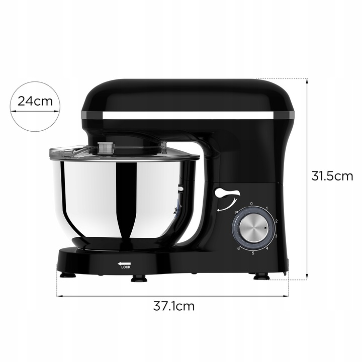 Robot kuchenny MIKSER PLANETARNY Z MISĄ 6,2L 1900W MOCNY TRWAŁY