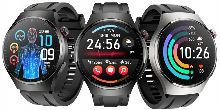 Zegarek Smartwatch AMOLED POMIAR CURKU EKG Glukoza BMI ROZMOWY CIŚNIENIE
