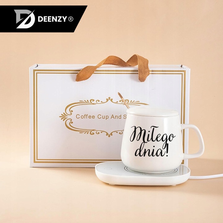 PODGRZEWACZ DO KUBKA KAWY HERBATY ZESTAW 5w1 Kubek z Podgrzewaczem +