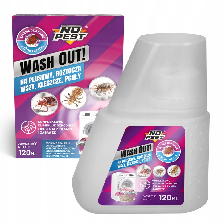 ŚRODEK DO PRANIA NA PLUSKWY ROZTOCZA WSZY KLESZCZE PCHŁY JAJA LARW