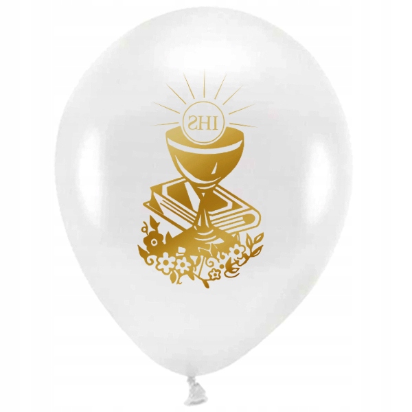 Zestaw balony komunijnych białe IHS Hostia 20szt