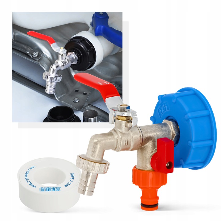 ZAWÓR MAUZERA KRAN CZERPALNY ZBIORNIKA IBC 1000l 3/4x1/2 SZYBKOZŁĄCZKA