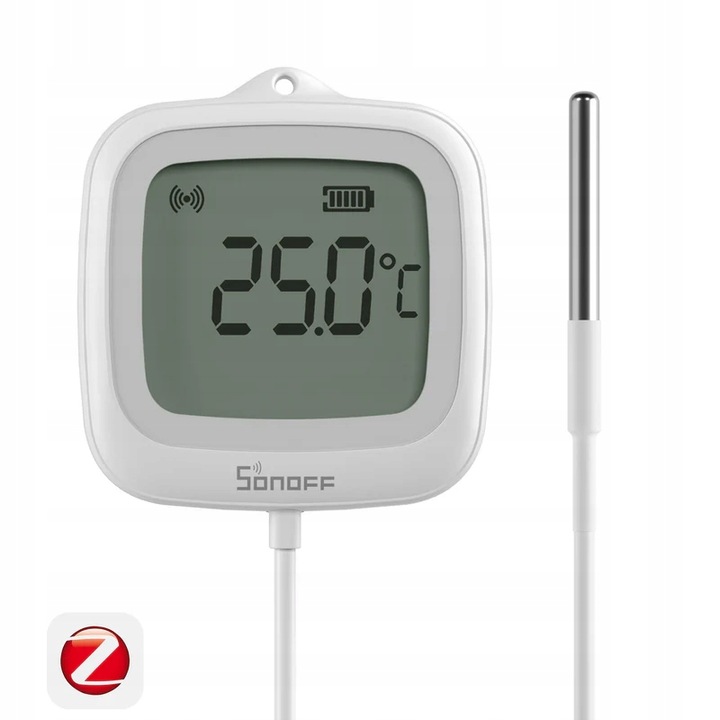 Sonoff SNZB-02LD Termometr Zigbee z sondą 1.5m IP65 wyświetlacz LCD