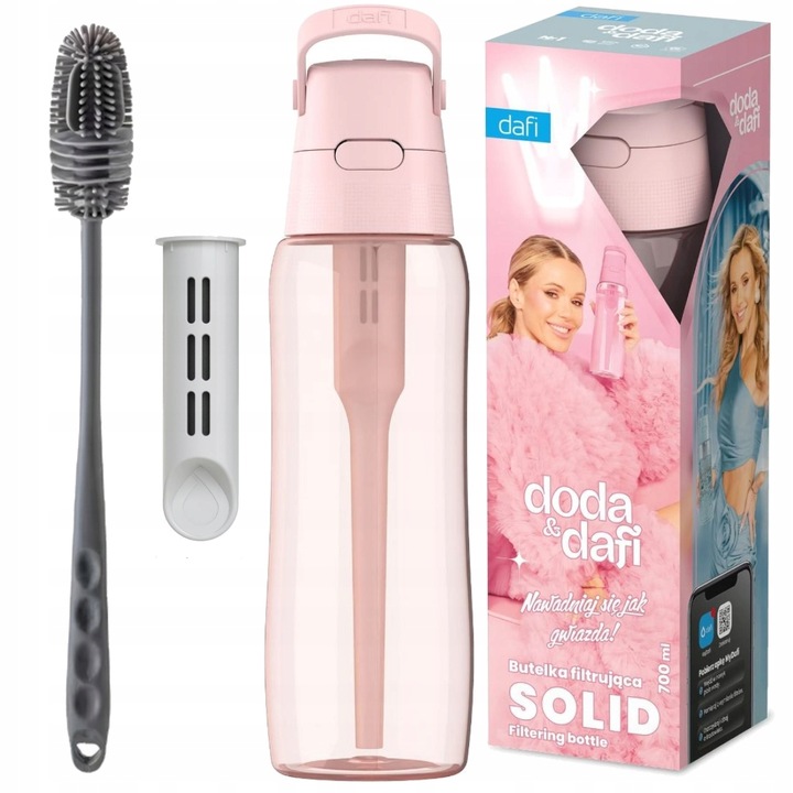 Butelka Filtrująca Dafi Solid DODA 0,7 Baby Pink Barwiona +