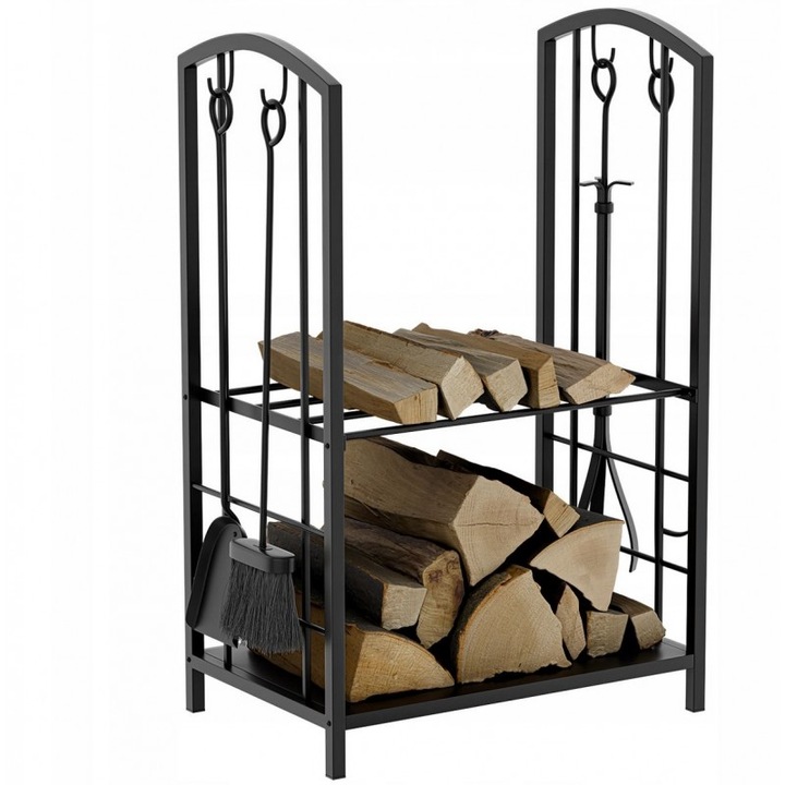 STOJAK NA DREWNO KOMINKOWE OPAŁOWE KOSZ NA DRZEWO DREWNO SPAWANY W CAŁOŚCI