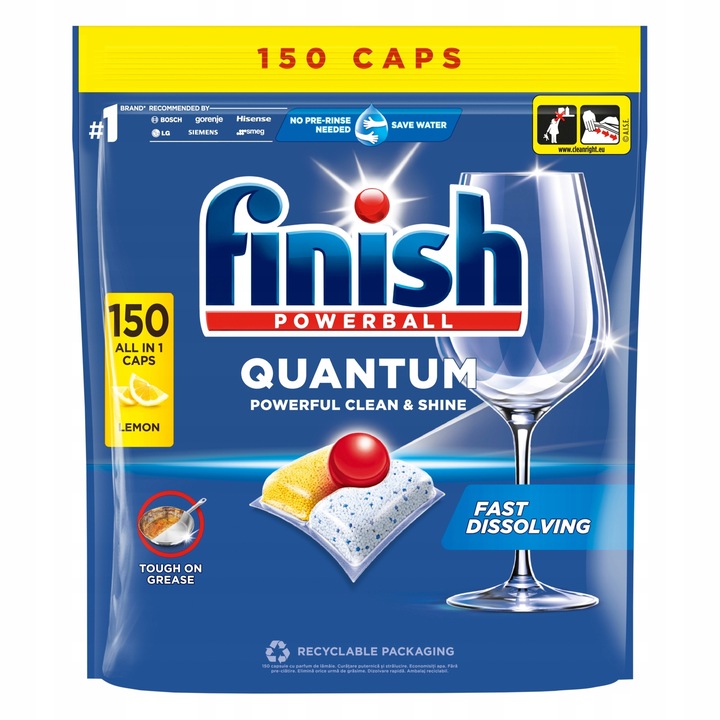 Kapsułki do zmywarki FINISH Quantum All in 1 Lemon 150szt